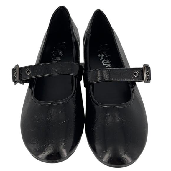 Olivia Miller Mary Jane Ballet Flats Unembellished Style 6.5 Glossy Black Crinkl - Picture 5 of 15